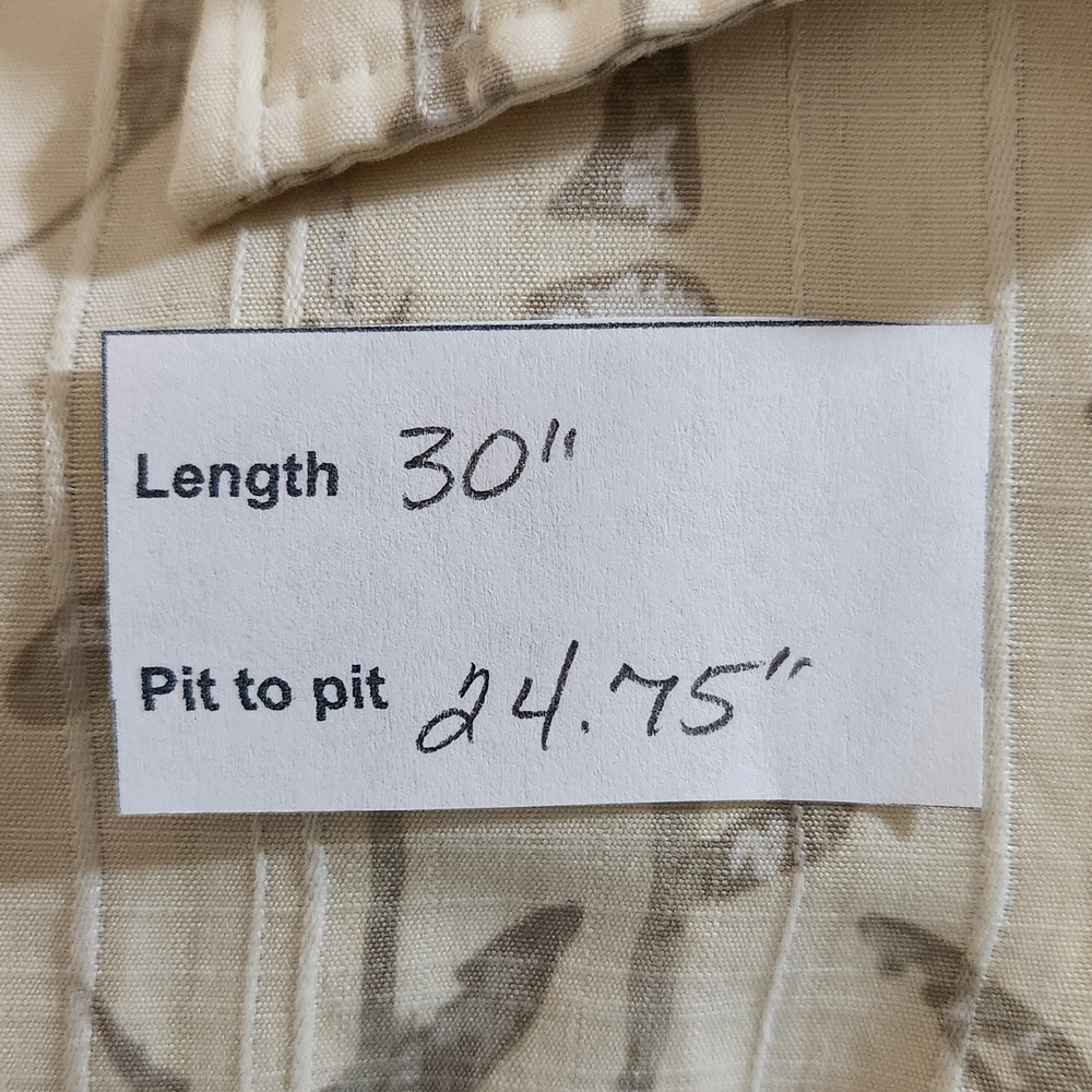 Van Heusen Pale Yellow Bamboo Print Short Sleeve Button Down Shirt Size XL - Picture 7 of 7